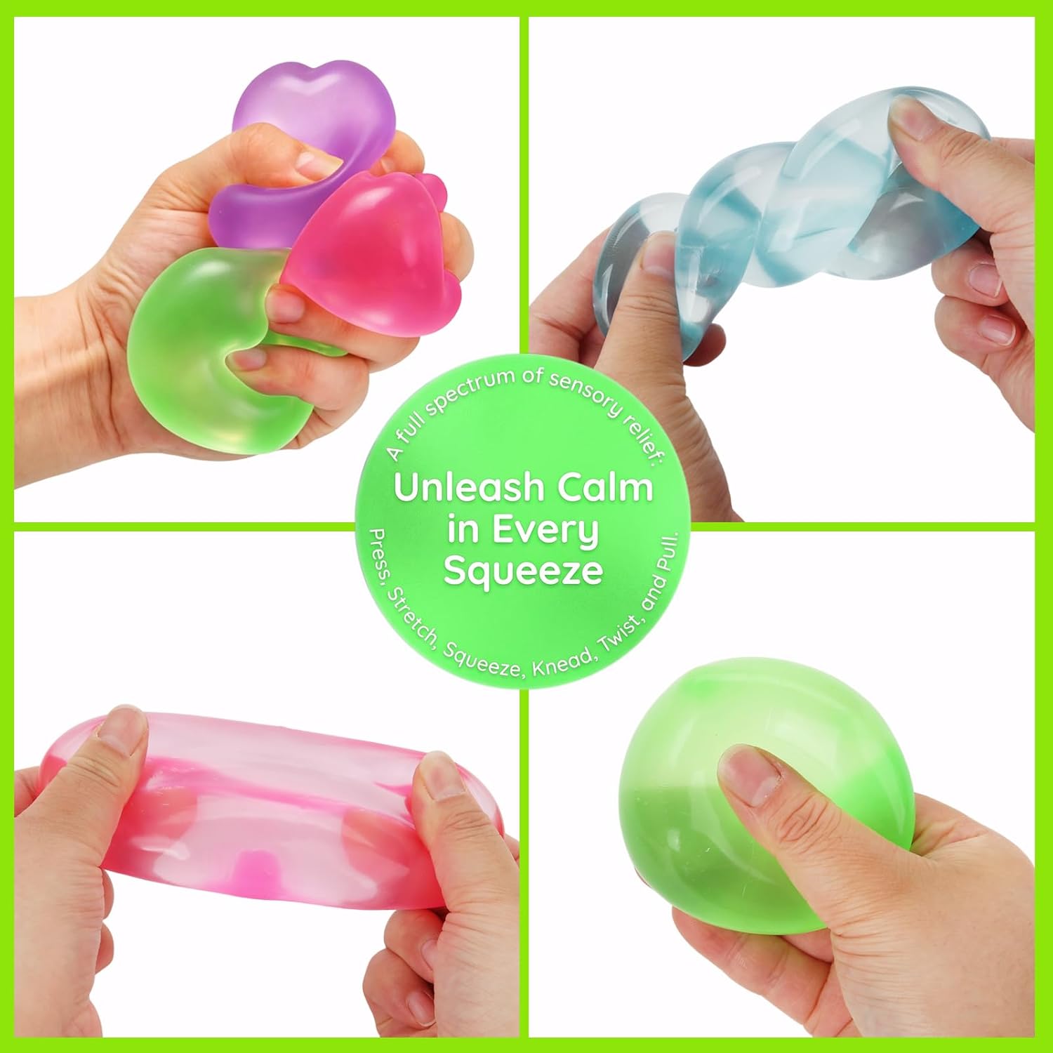 4 Pcs Stress Cube Glow in The Dark. Slow Rising Squishy Fidget Toys for Adults Teens Boys Girls Anxiety Relief Squeeze Stress Balls Sensory Toys for Kids with Autism Party Favors Gifts : Toys & Games - Image 5