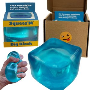 Premium Original Big Block Squeez'M Cube ?C 35% Larger Than The Standard Squishy Cube. Sensory Fidget Toy for Kids & Adults. Stress Relief. Focus & Play ?C Durable. Gift-Ready ?C ASTM Certified 3+ : Toys & Games