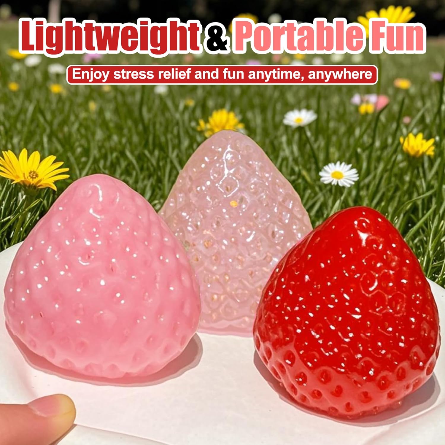 3Pcs Big Taba Squishies Strawberry. Cute Strawberry Squeeze Toys. Upgrade Fruit Squishies. Kawaii Sticky Stress Toy. Clear Fidget Toys. Valentines Gift for Kids. Teen Boys Girls Birthday Gift Ideas : Toys & Games - Image 3